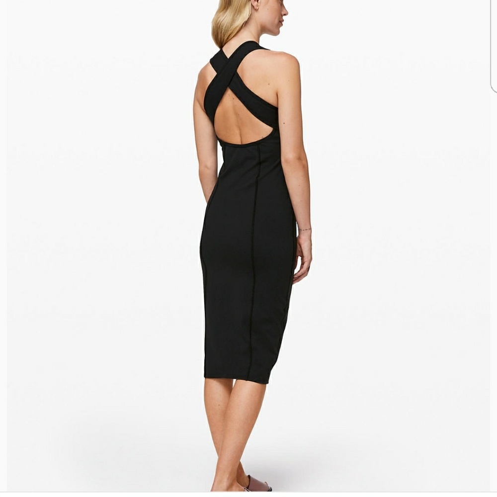 Lululemon Picnic Play Black Midi Dress sz 6